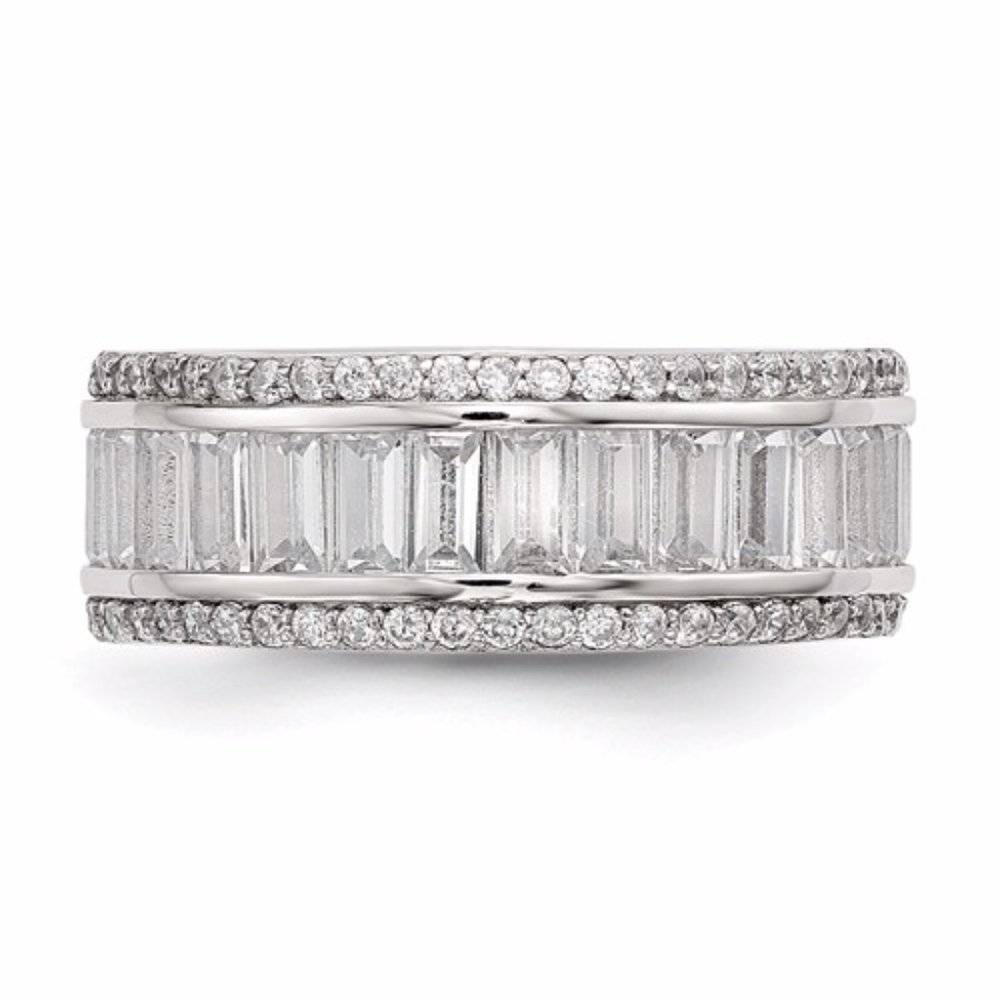 Sterling Silver Baguette Eternity Ring - Picture 3 of 3